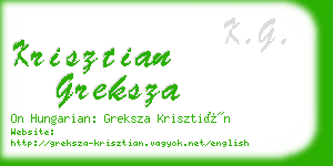 krisztian greksza business card